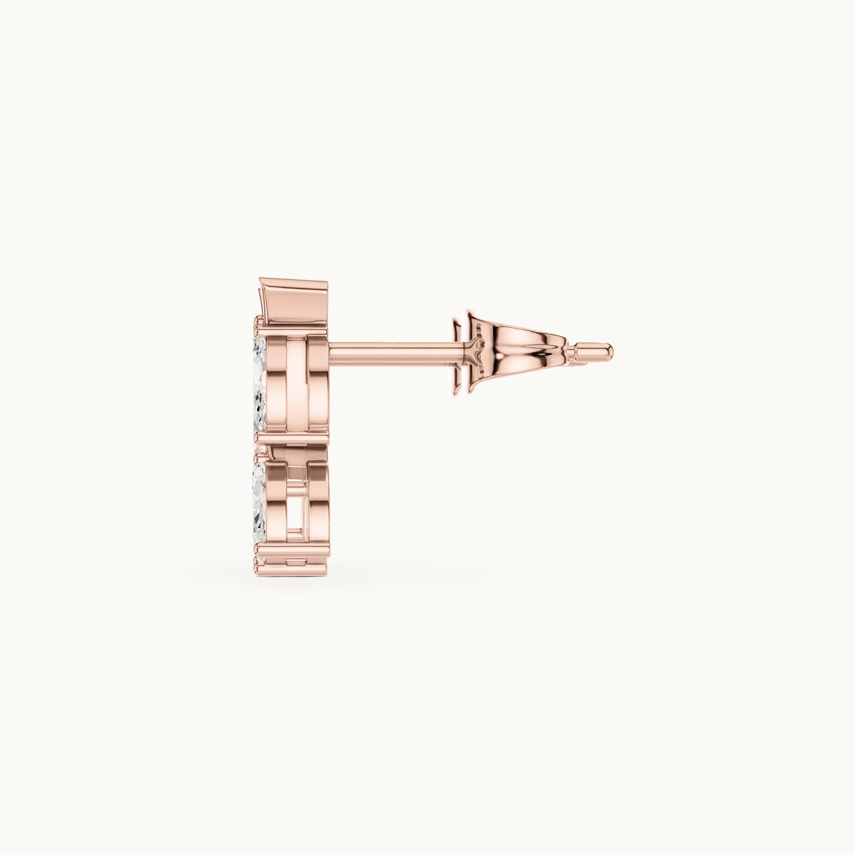 Marquise lab-grown diamond leaf sprig earrings in rose gold, 0.52 CT TW, view 3