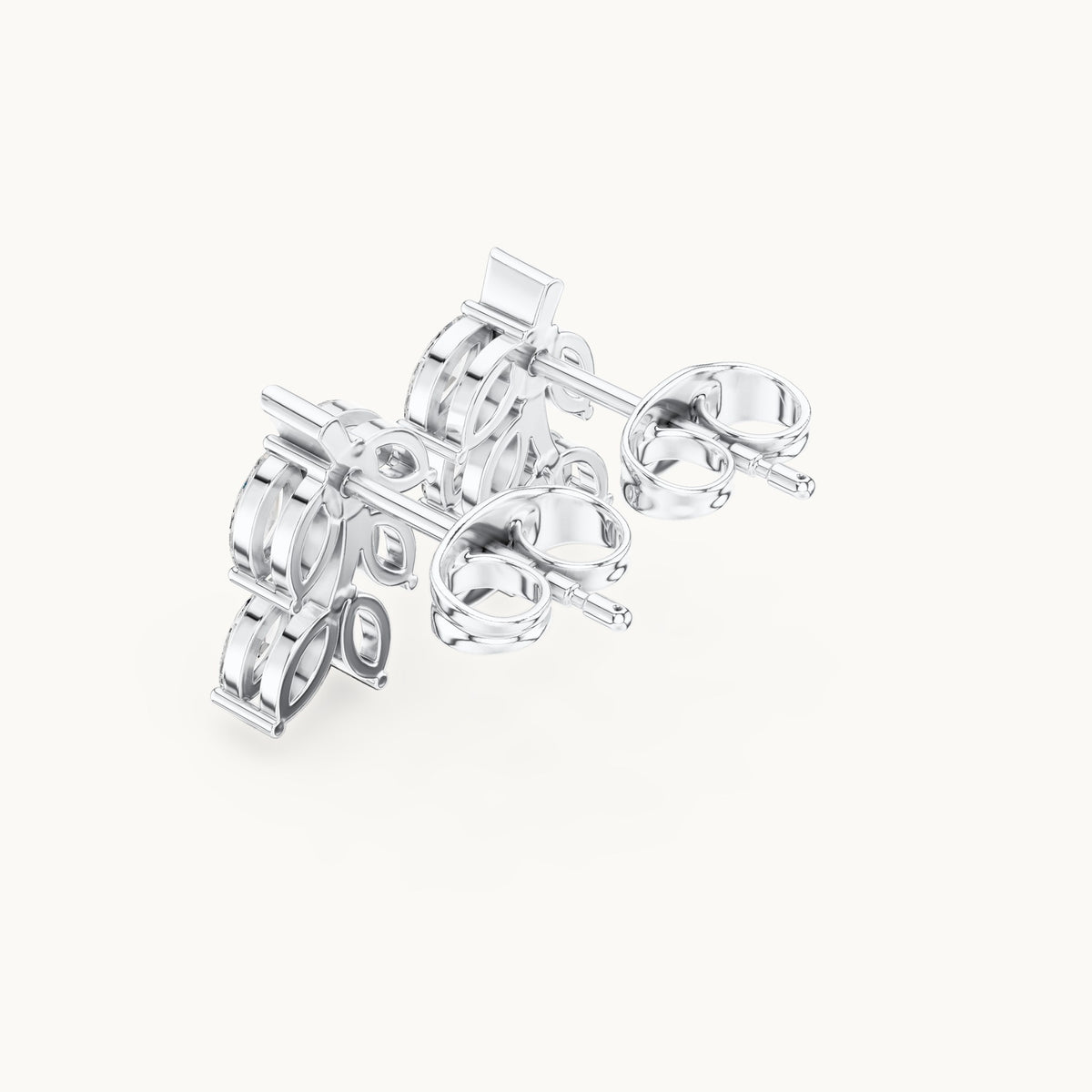 Marquise lab-grown diamond leaf sprig earrings in white gold, 0.52 CT TW, view 2