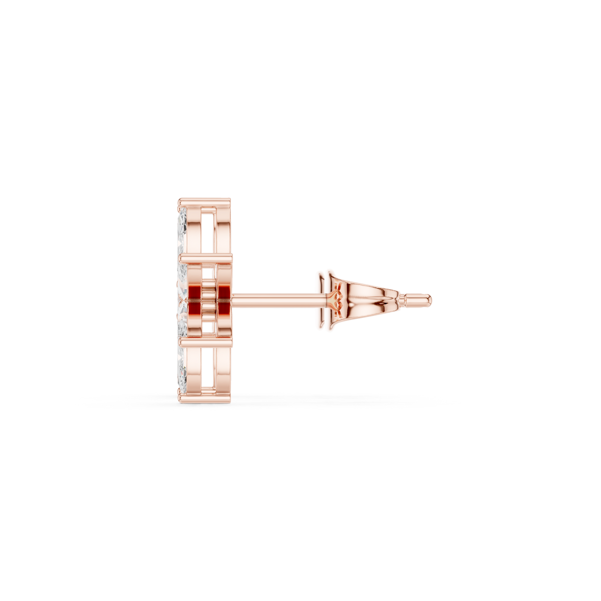 Marquise lab-grown diamond cluster stud earrings in rose gold, 0.52 CT TW, view 3