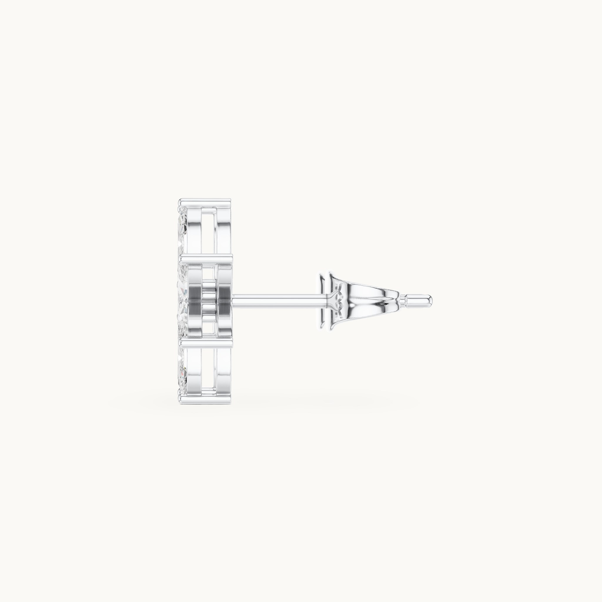 Marquise lab-grown diamond cluster stud earrings in white gold, 0.52 CT TW, view 3
