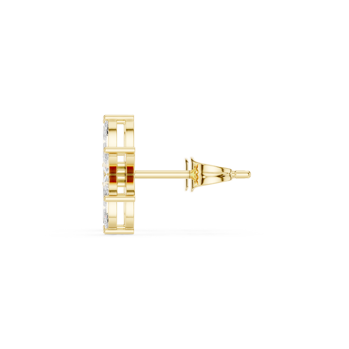 Marquise lab-grown diamond cluster stud earrings in yellow gold, 0.52 CT TW, view 3