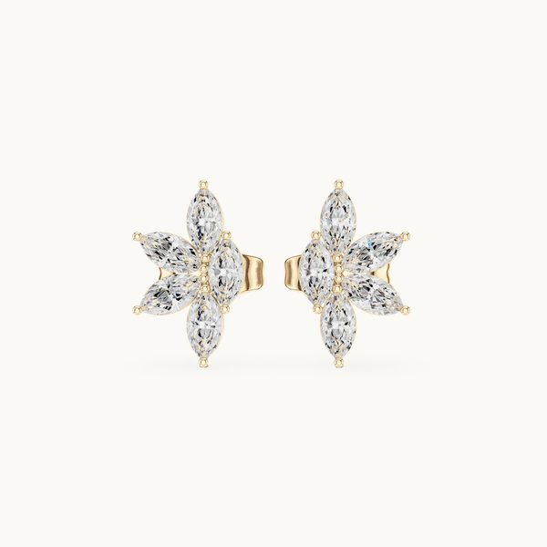 Marquise Lab-Grown Diamond Cluster Stud Earrings, 0.52 CT TW, Solid Gold