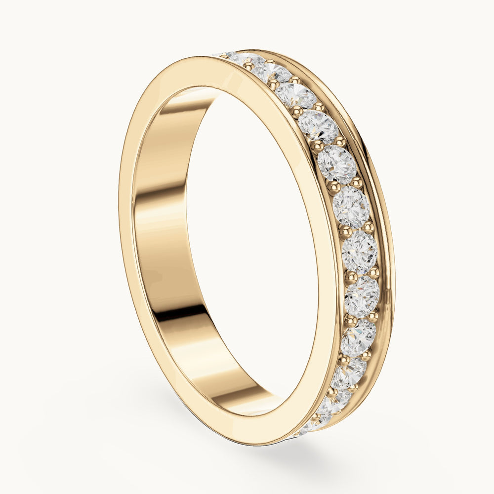 Round lab-grown diamond full eternity band in yellow gold, 0.98 CT TW, view 1