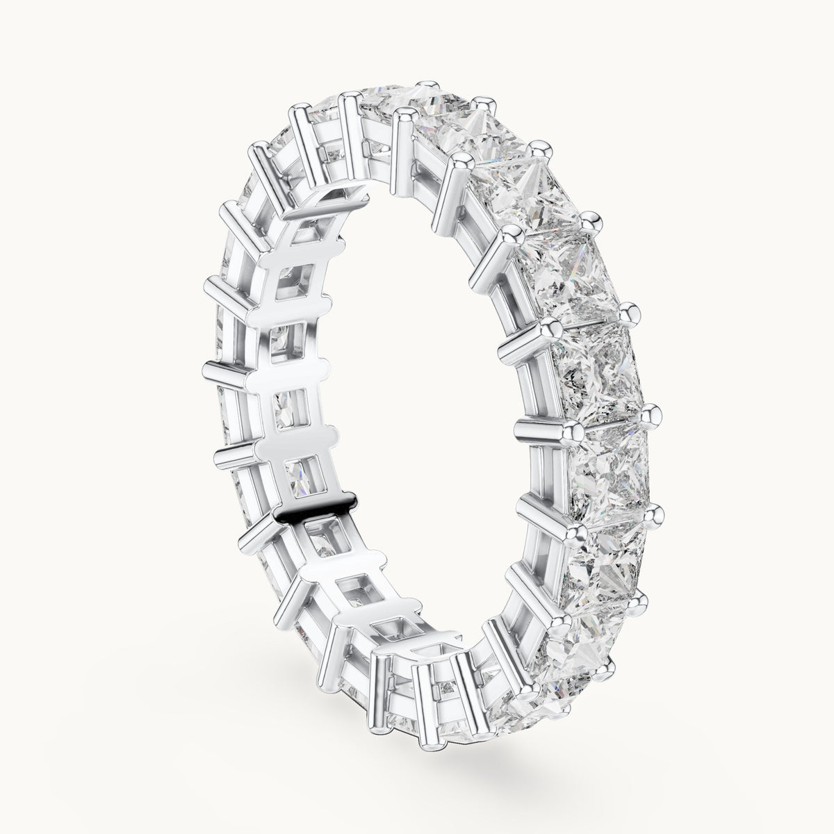 Princess-cut lab-grown diamond full eternity band in white gold, 2.31 CT TW, view 1