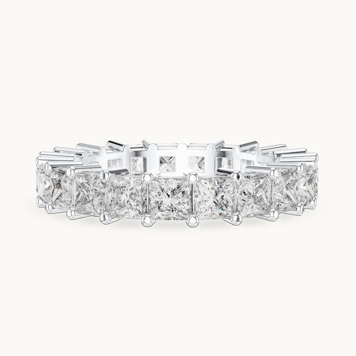 Princess-cut lab-grown diamond full eternity band in white gold, 2.31 CT TW, view 3