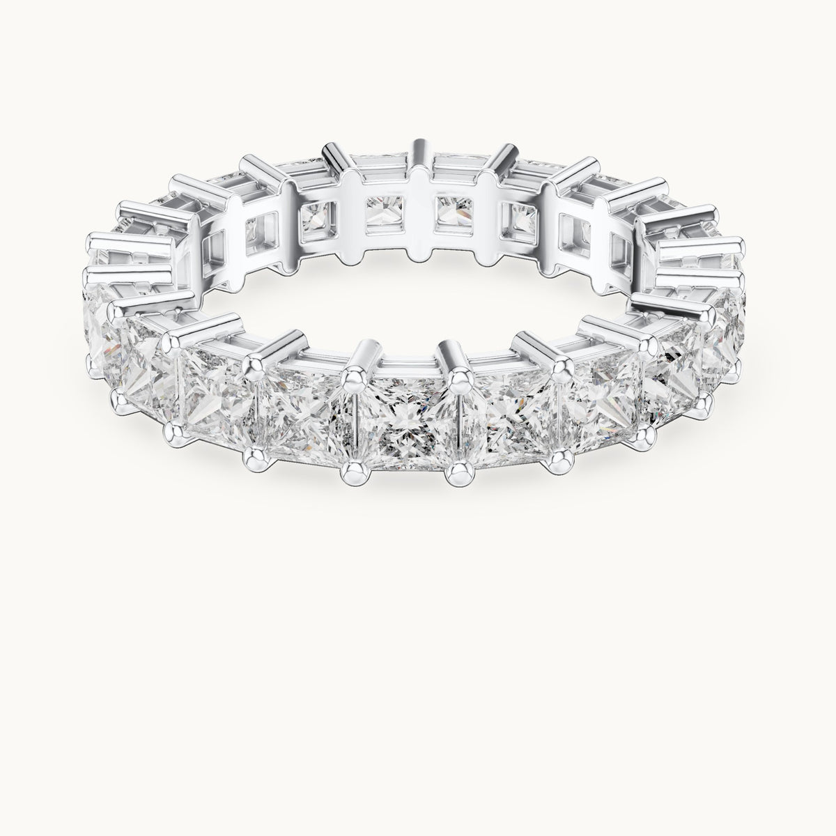Princess-cut lab-grown diamond full eternity band in white gold, 2.31 CT TW, view 4