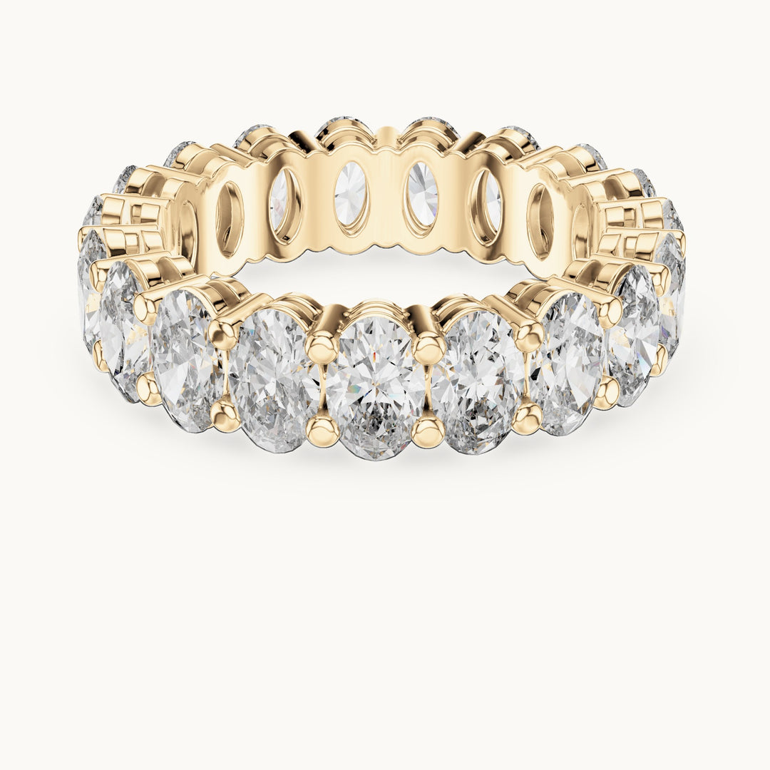 Oval lab-grown diamond full eternity band in yellow gold, 6.08 CT TW, view 4