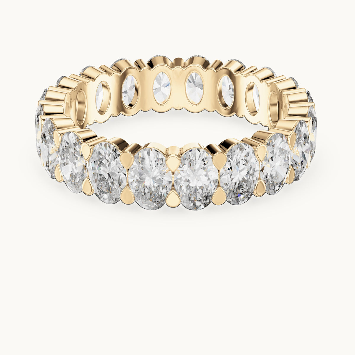 Oval lab-grown diamond full eternity band in yellow gold, 3.76 CT TW, view 4