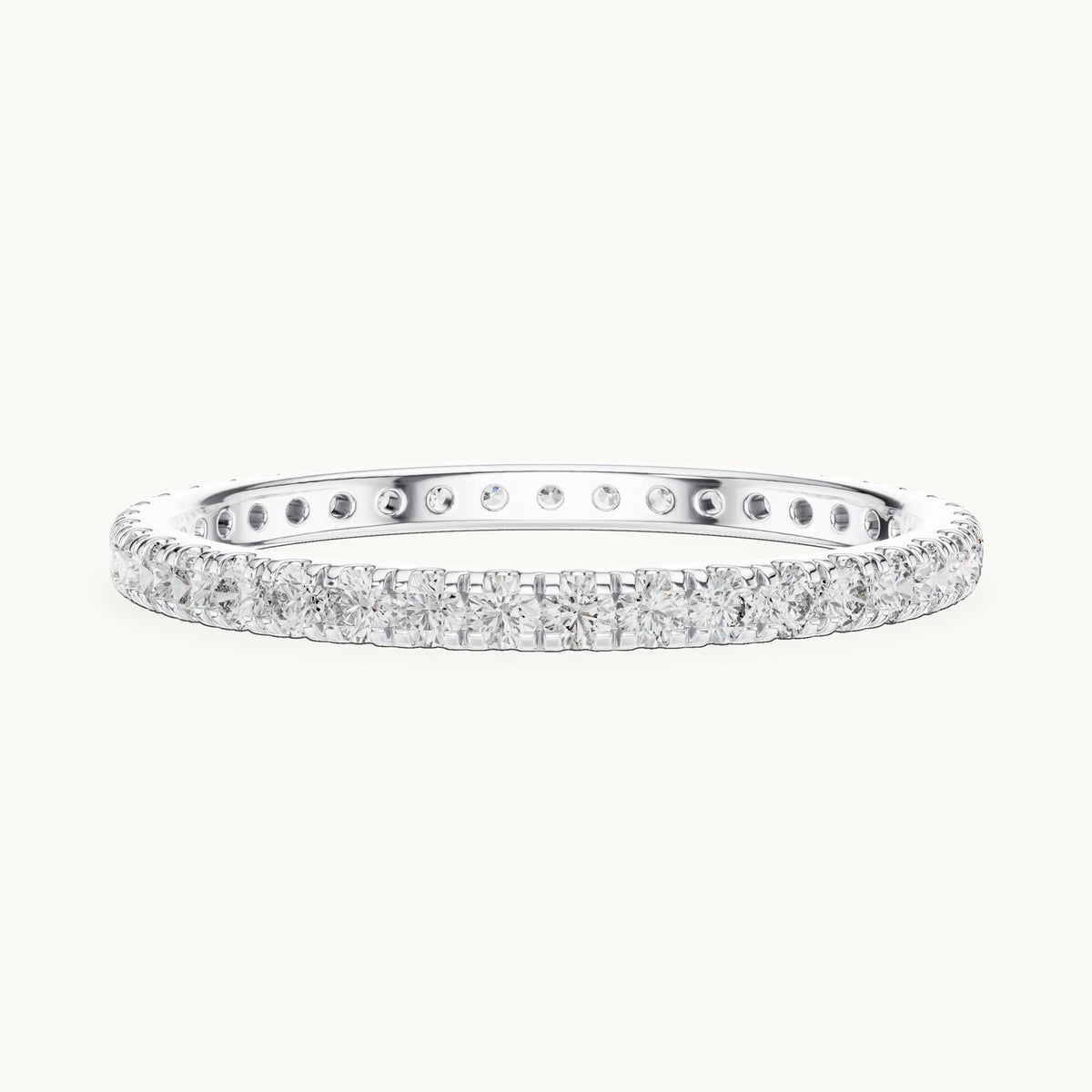 Round lab-grown diamond half eternity band in white gold, 0.468 CT TW, view 3