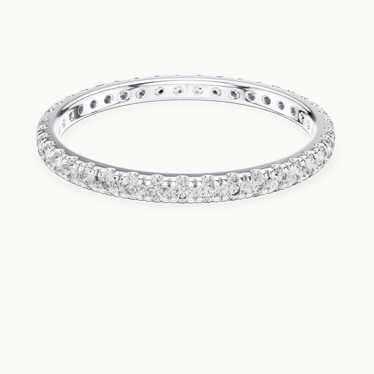 Round lab-grown diamond half eternity band in white gold, 0.468 CT TW, view 4