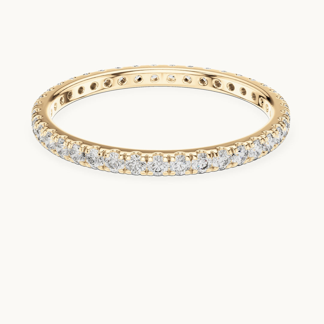 Round lab-grown diamond half eternity band in yellow gold, 0.468 CT TW, view 4