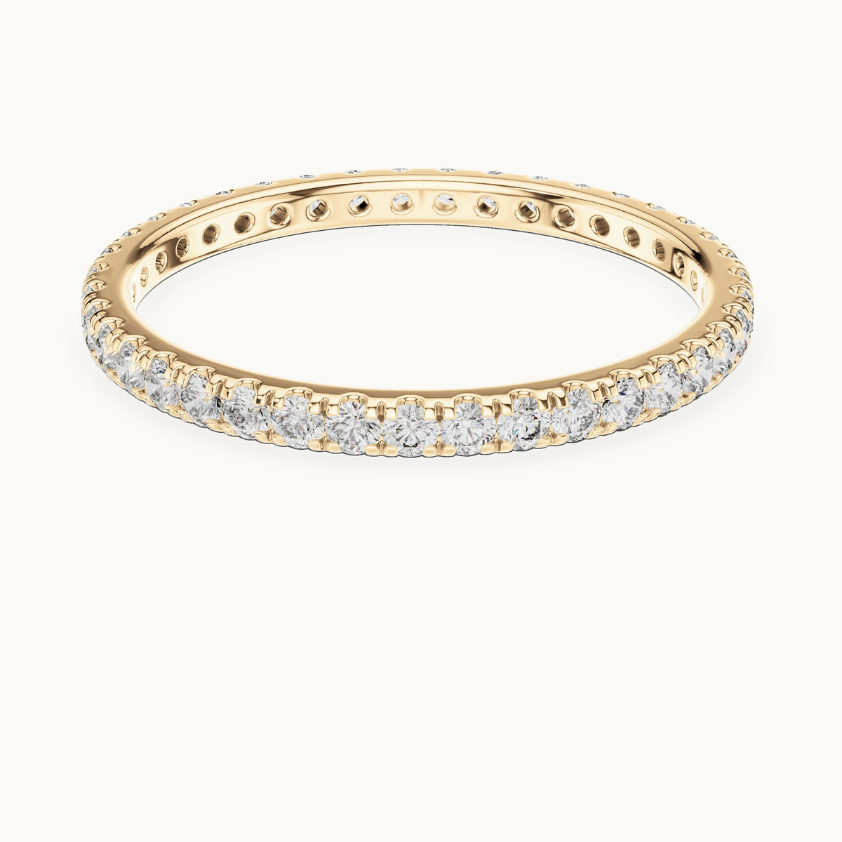 Round lab-grown diamond half eternity band in yellow gold, 0.468 CT TW, view 4