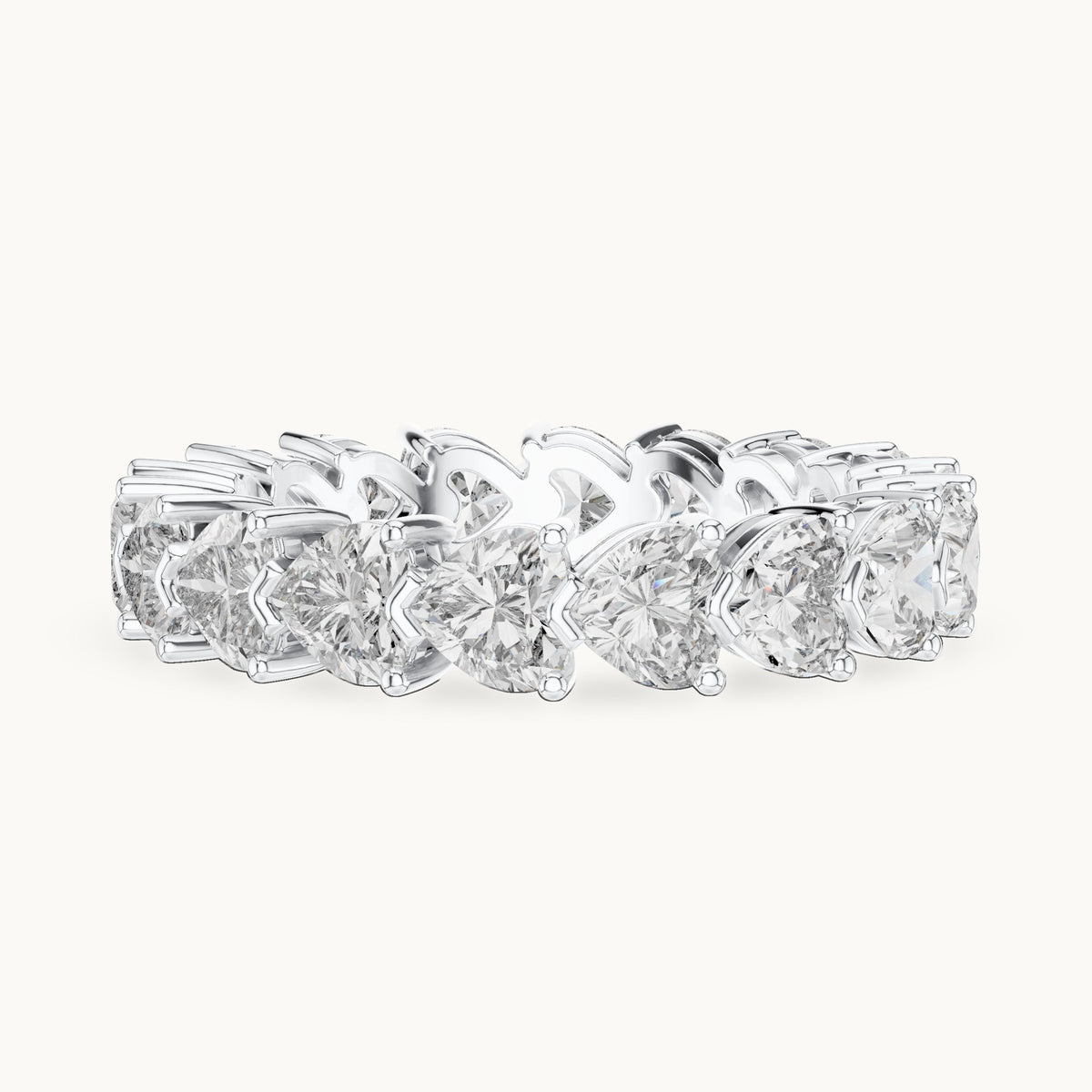Heart lab-grown diamond full eternity band in white gold, 4.86 CT TW, view 3