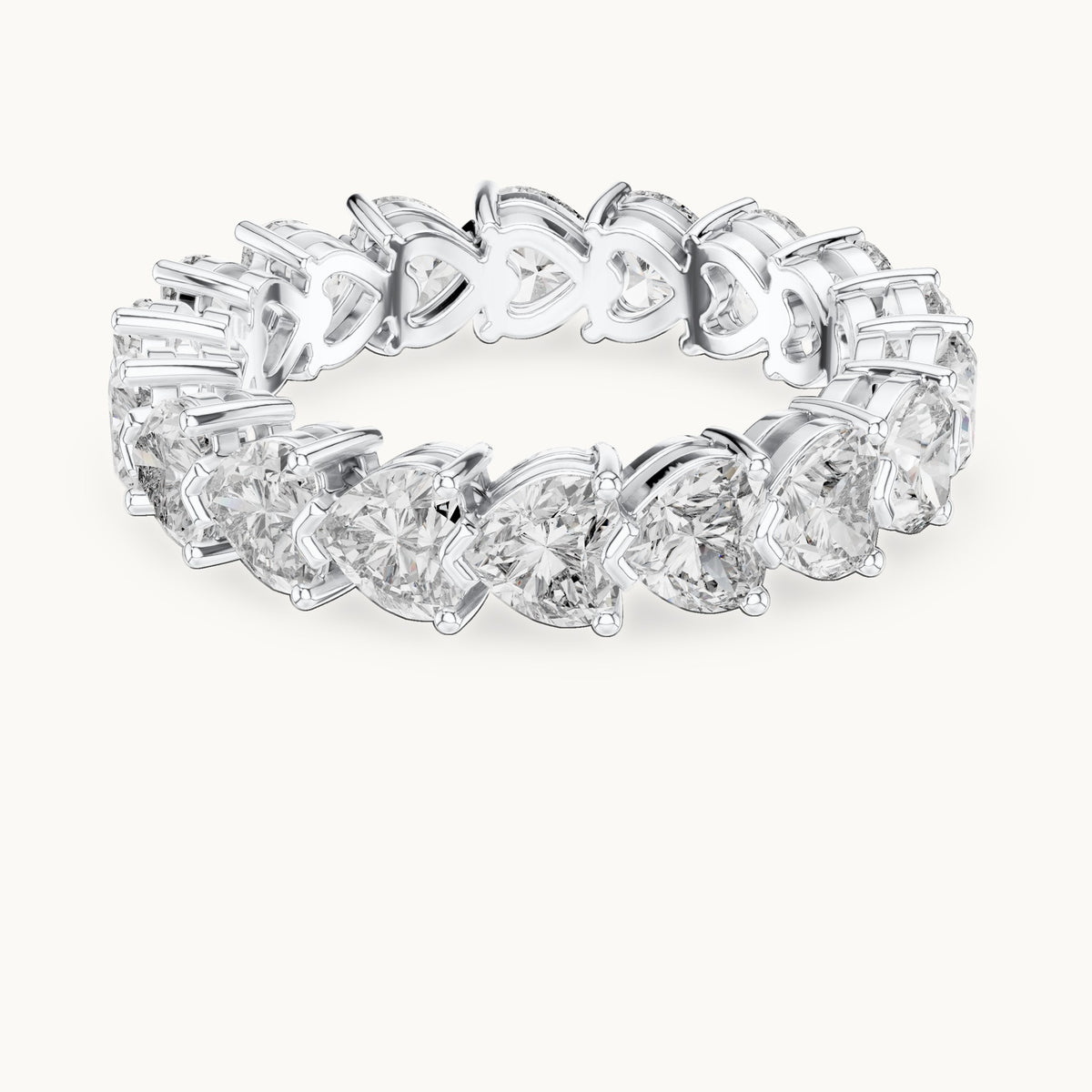 Heart lab-grown diamond full eternity band in white gold, 4.86 CT TW, view 4