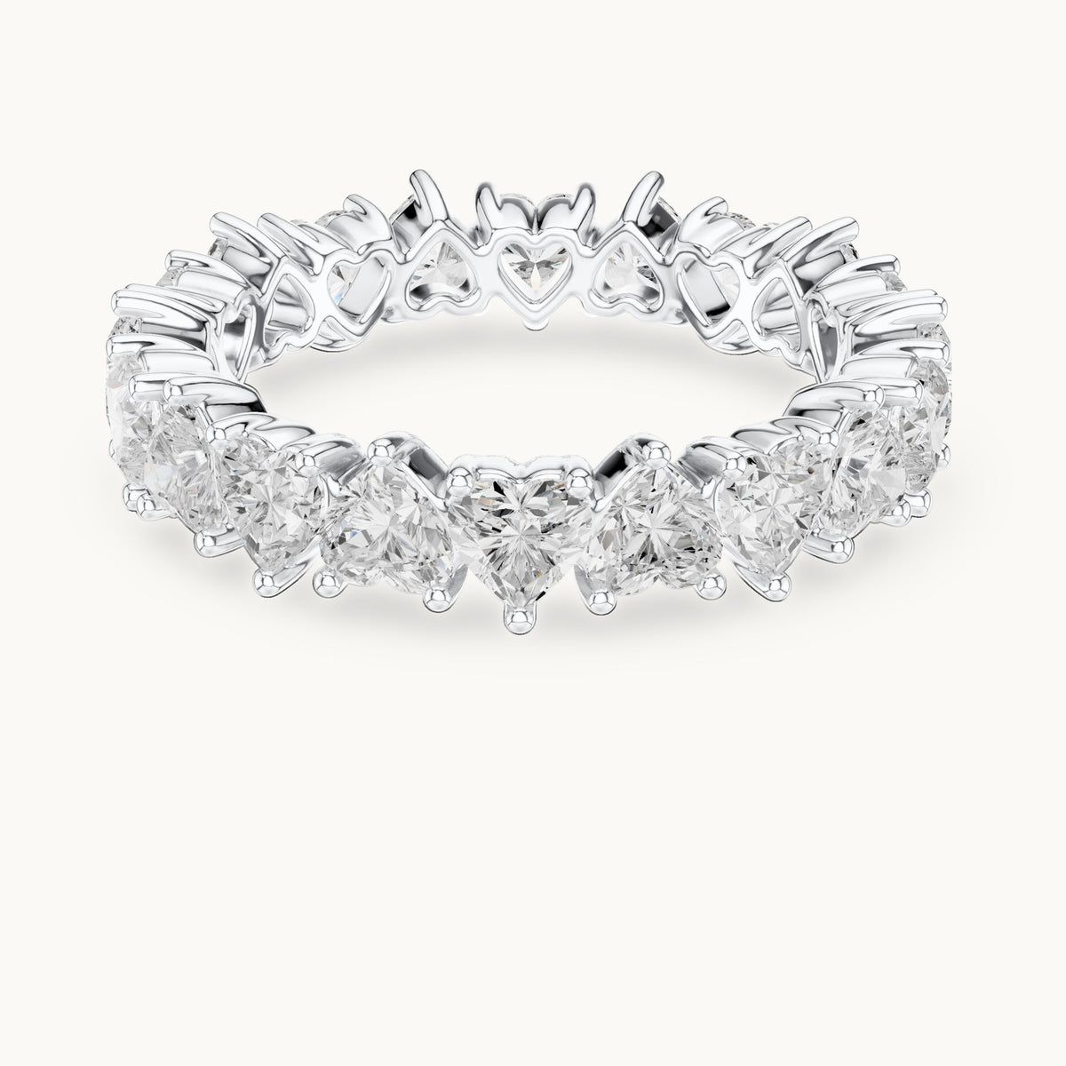 Heart lab-grown diamond full eternity band in white gold, 3.04 CT TW, view 4