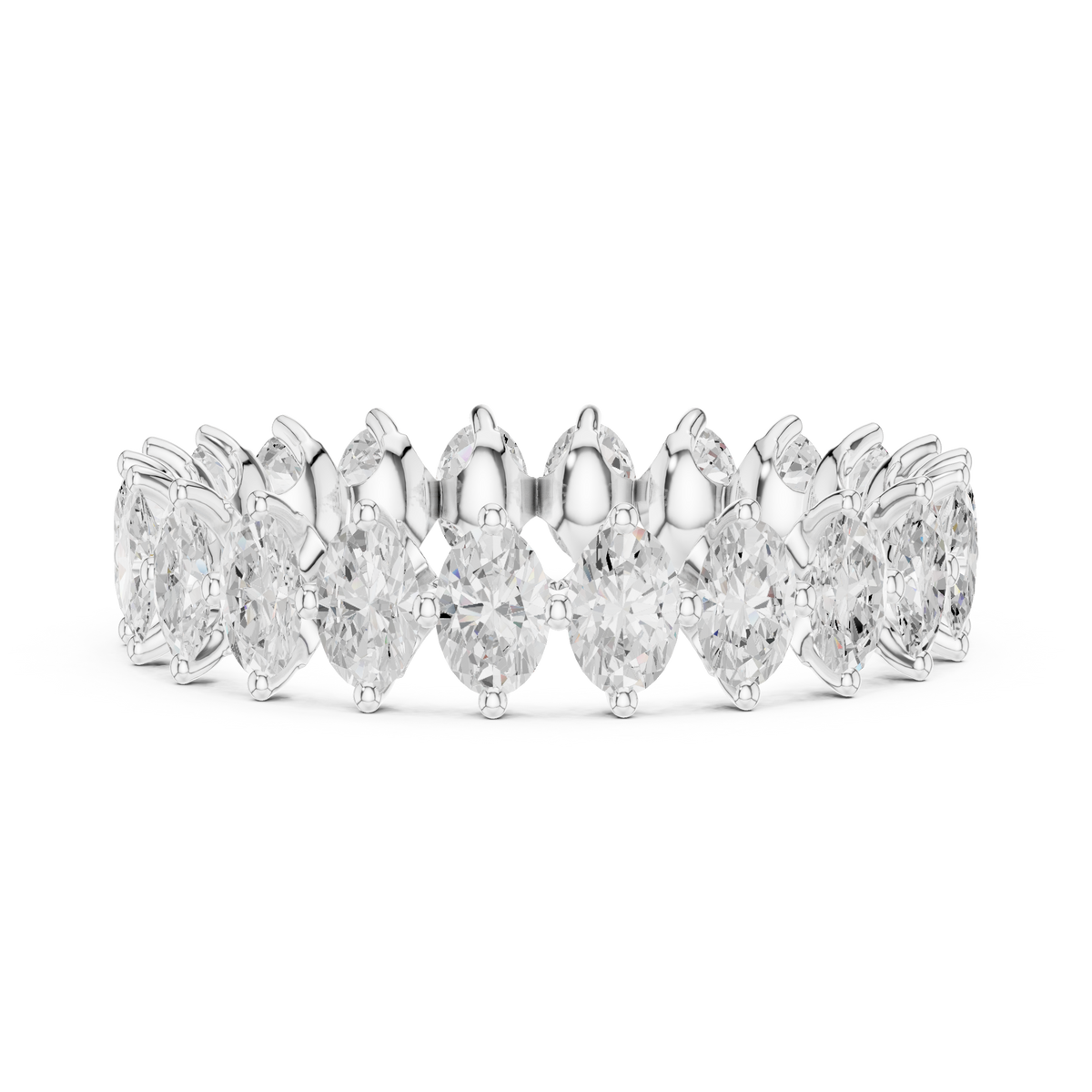 Oval lab-grown diamond eternity band in white gold, 1.66 CT TW, view 3