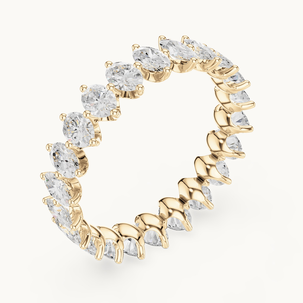 Oval lab-grown diamond eternity band in yellow gold, 1.66 CT TW, view 2