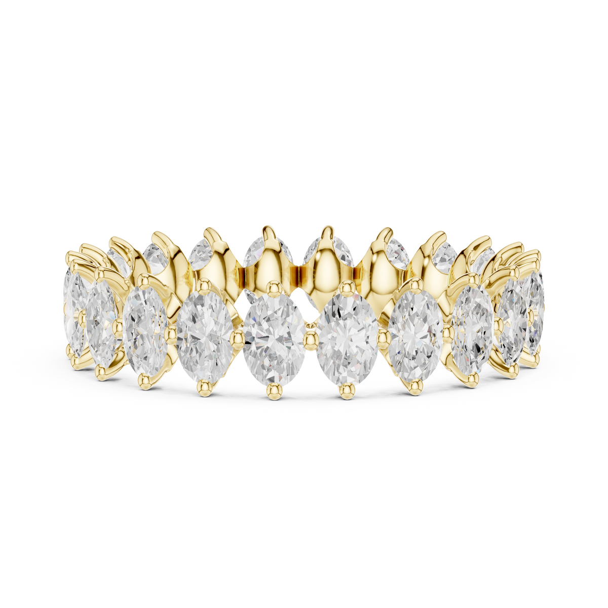 Oval lab-grown diamond eternity band in yellow gold, 1.66 CT TW, view 3