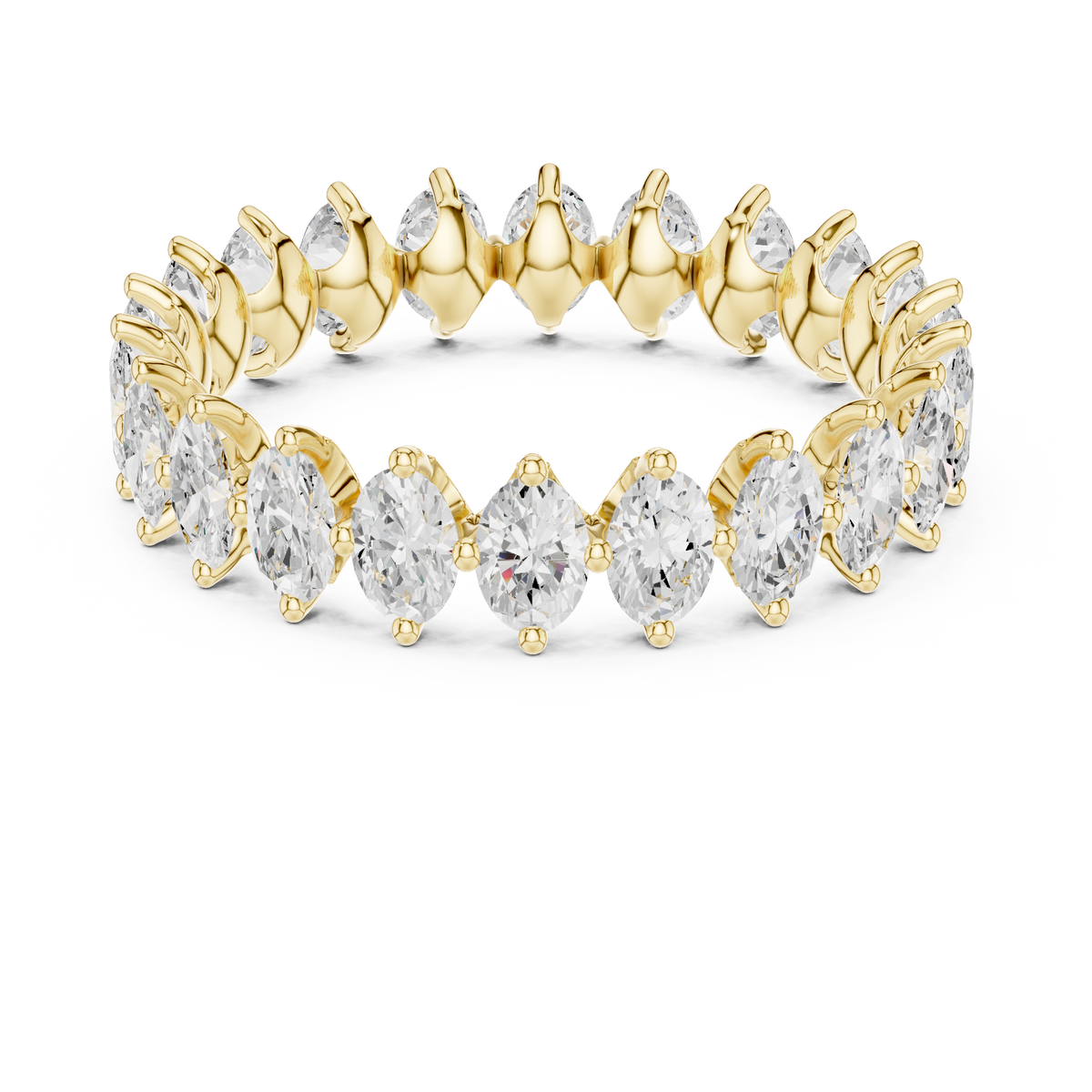 Oval lab-grown diamond eternity band in yellow gold, 1.66 CT TW, view 4
