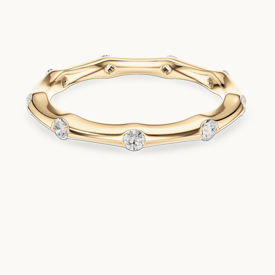 Round lab-grown diamond station band in 14K yellow gold, 0.31 CT TW, view 4