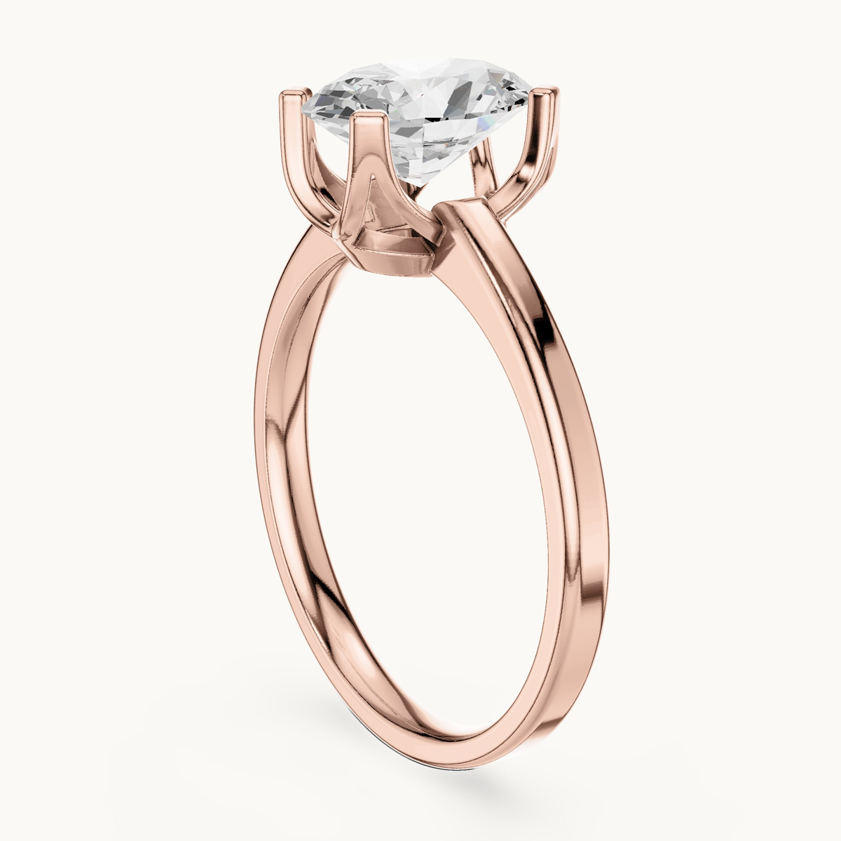 Oval lab-grown diamond solitaire engagement ring in 14K rose gold, 1.40 CT TW, view 1