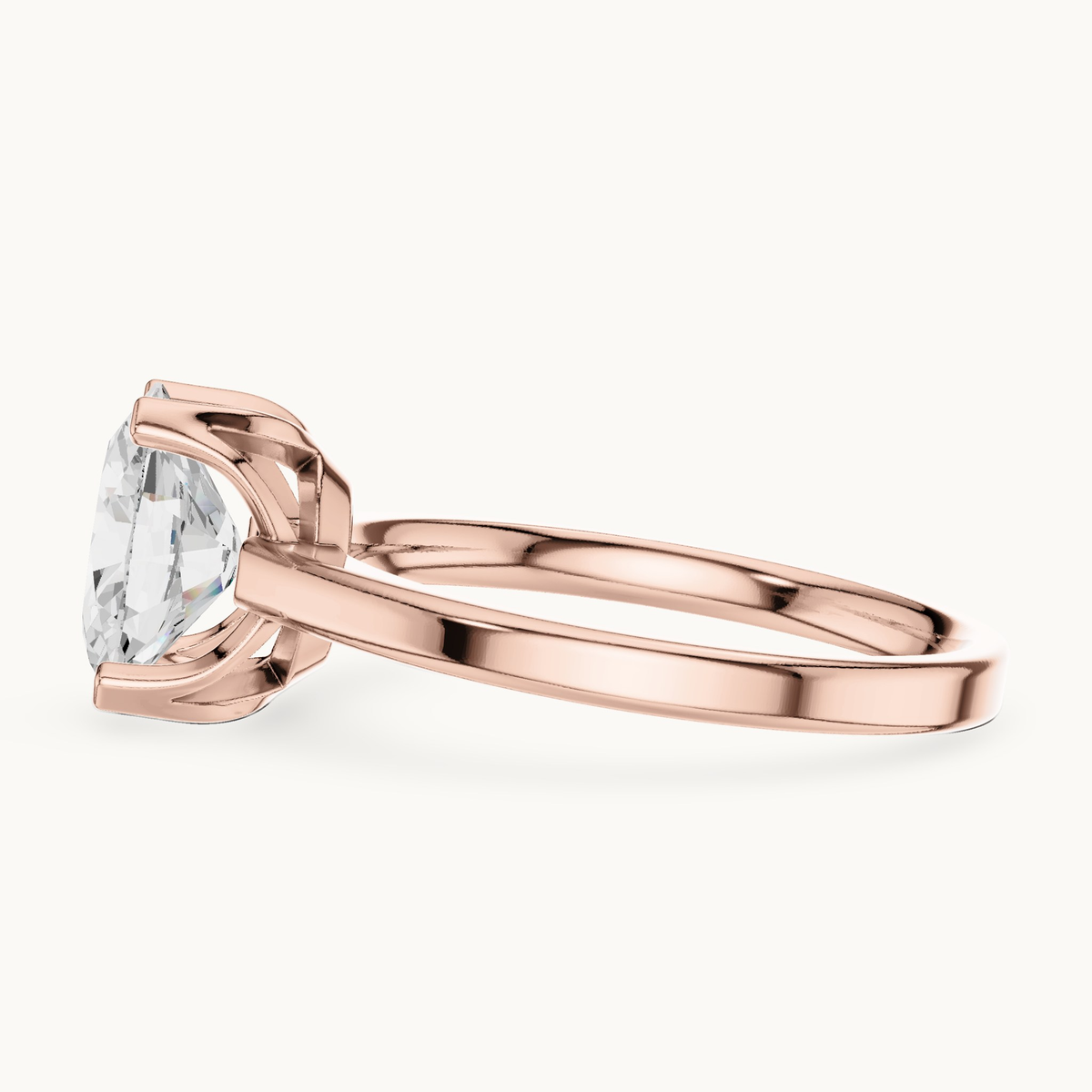 Oval lab-grown diamond solitaire engagement ring in 14K rose gold, 1.40 CT TW, view 3