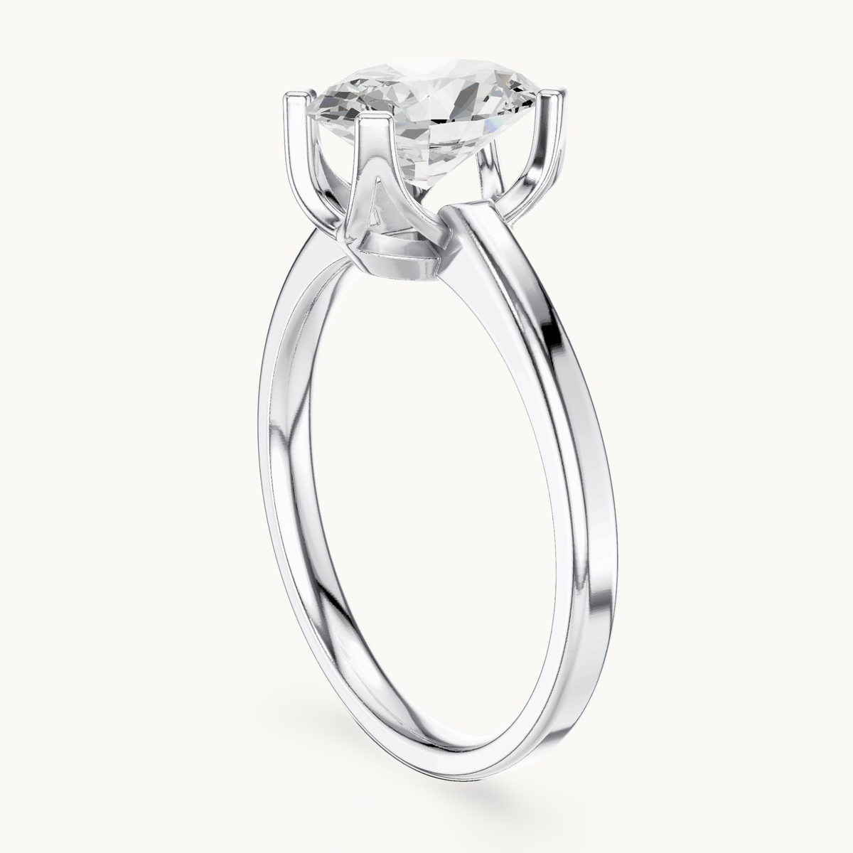 Oval lab-grown diamond solitaire engagement ring in 14K white gold, 1.40 CT TW, view 1