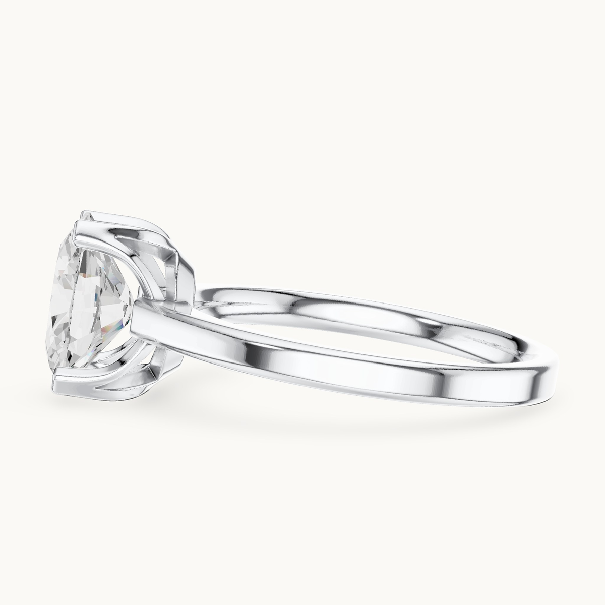 Oval lab-grown diamond solitaire engagement ring in 14K white gold, 1.40 CT TW, view 3