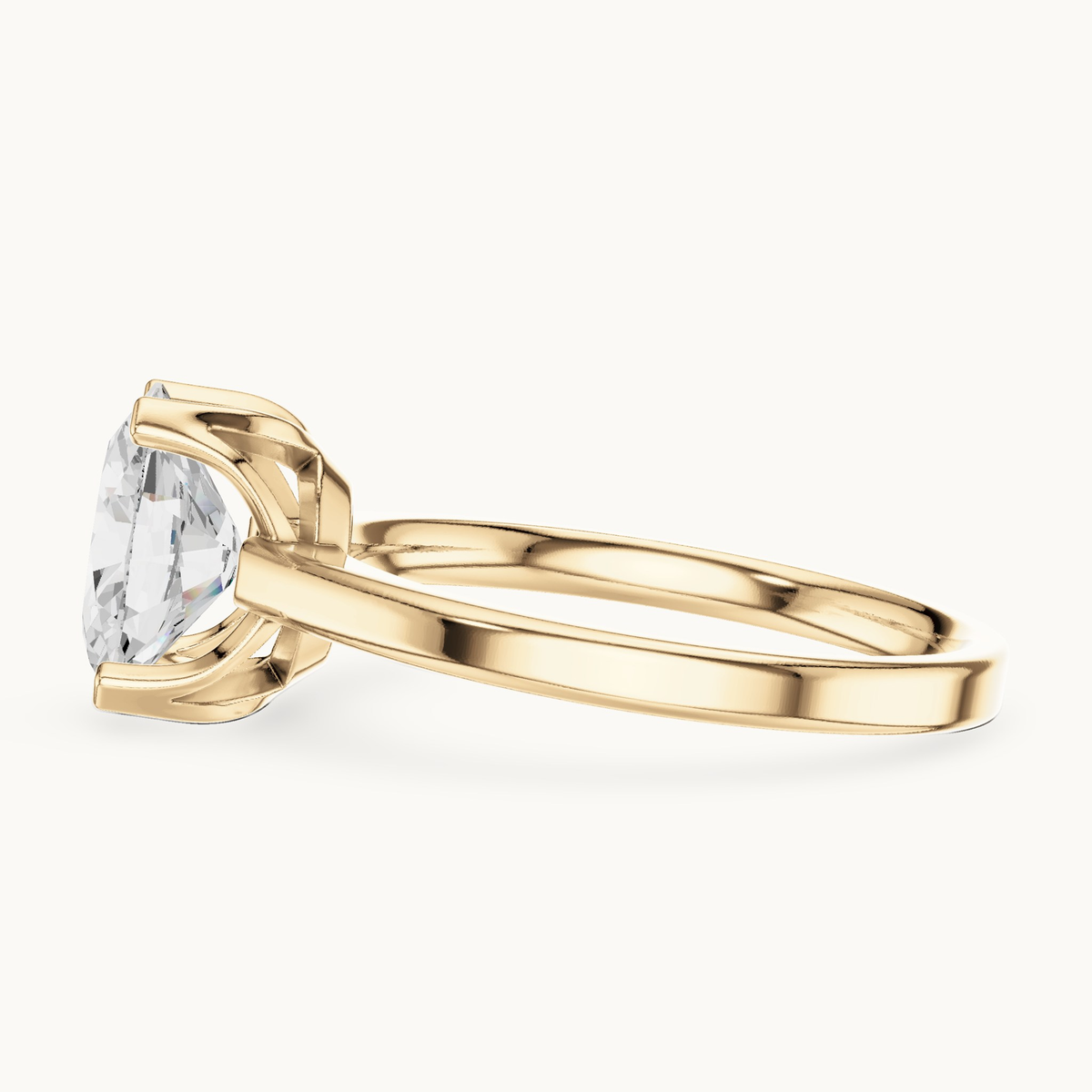 Oval lab-grown diamond solitaire engagement ring in 14K yellow gold, 1.40 CT TW, view 3