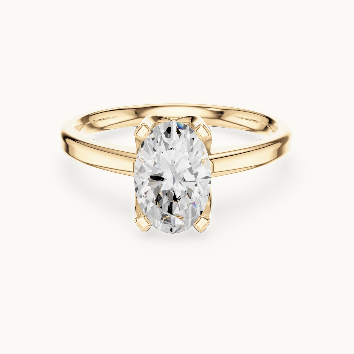 Oval lab-grown diamond solitaire engagement ring in 14K yellow gold, 1.40 CT TW, view 4