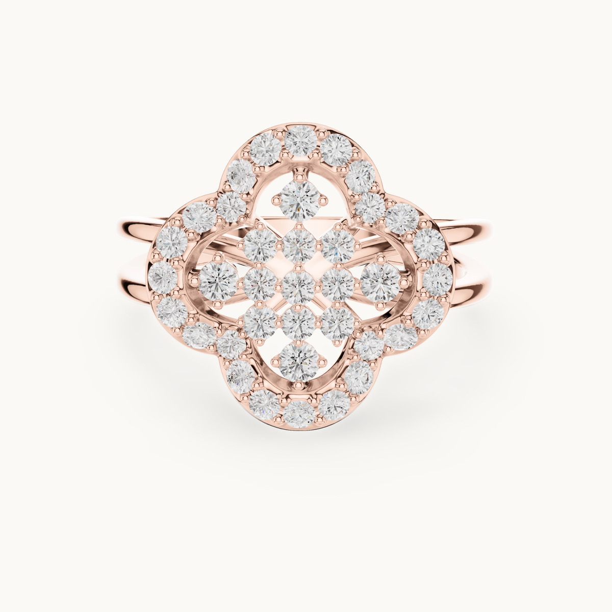 Round lab-grown diamond cluster ring in 14K rose gold, 0.70 CT TW, view 4