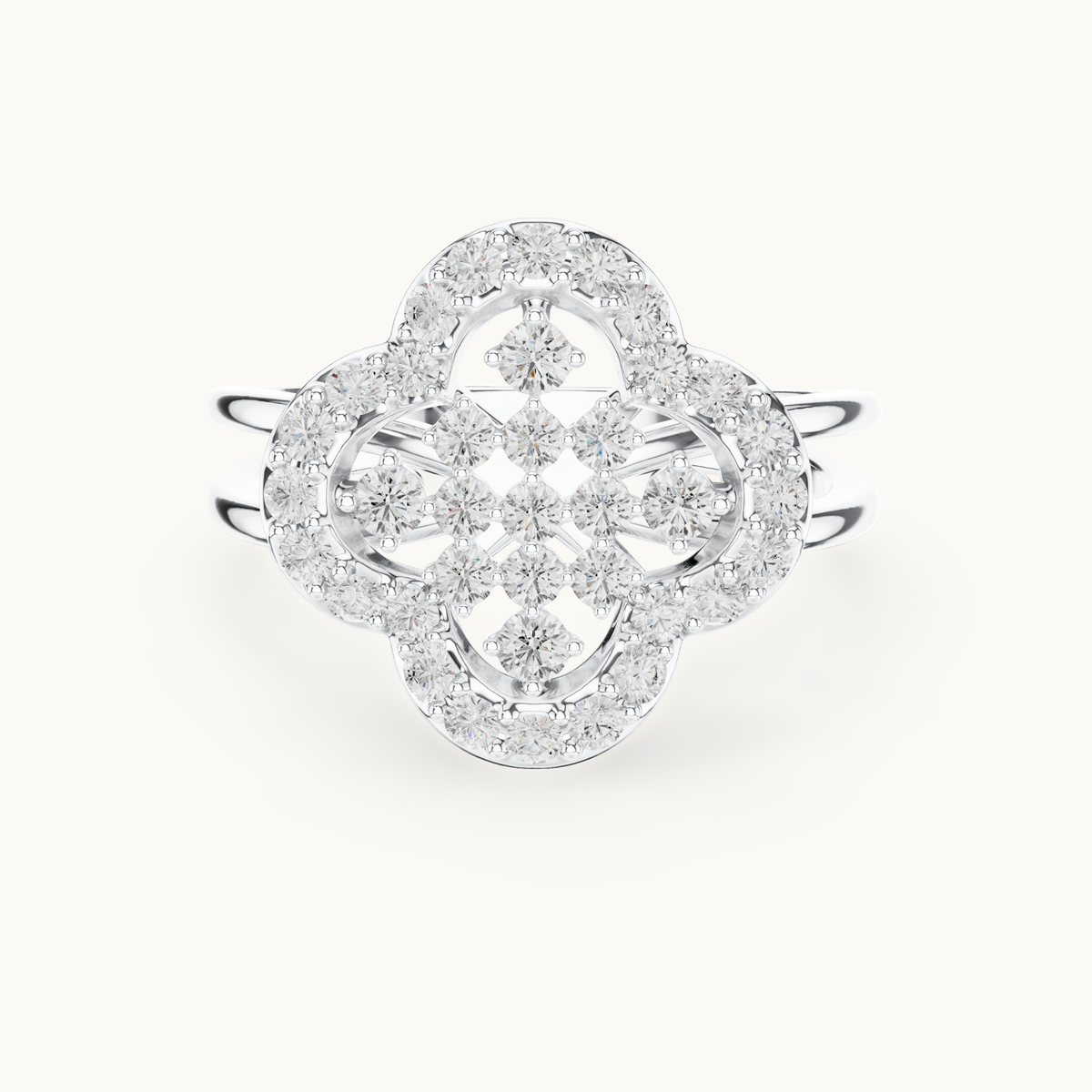 Round lab-grown diamond cluster ring in 14K white gold, 0.70 CT TW, view 4