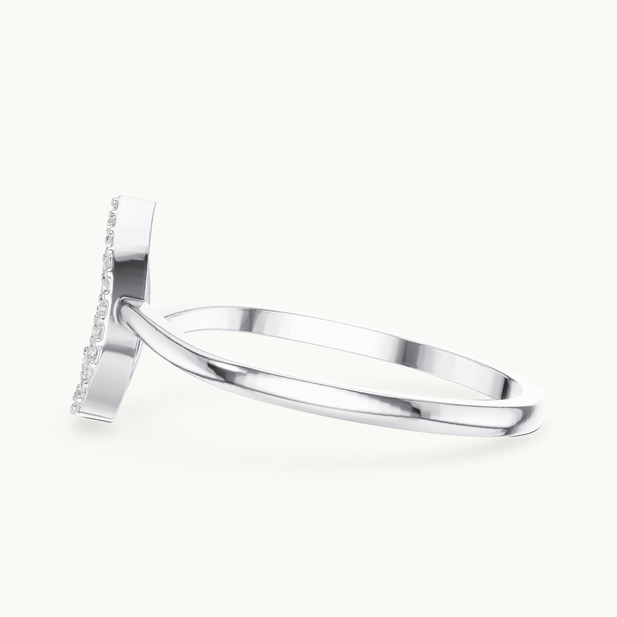 Round lab-grown diamond open outline ring in white gold, 0.05 CT TW, view 3