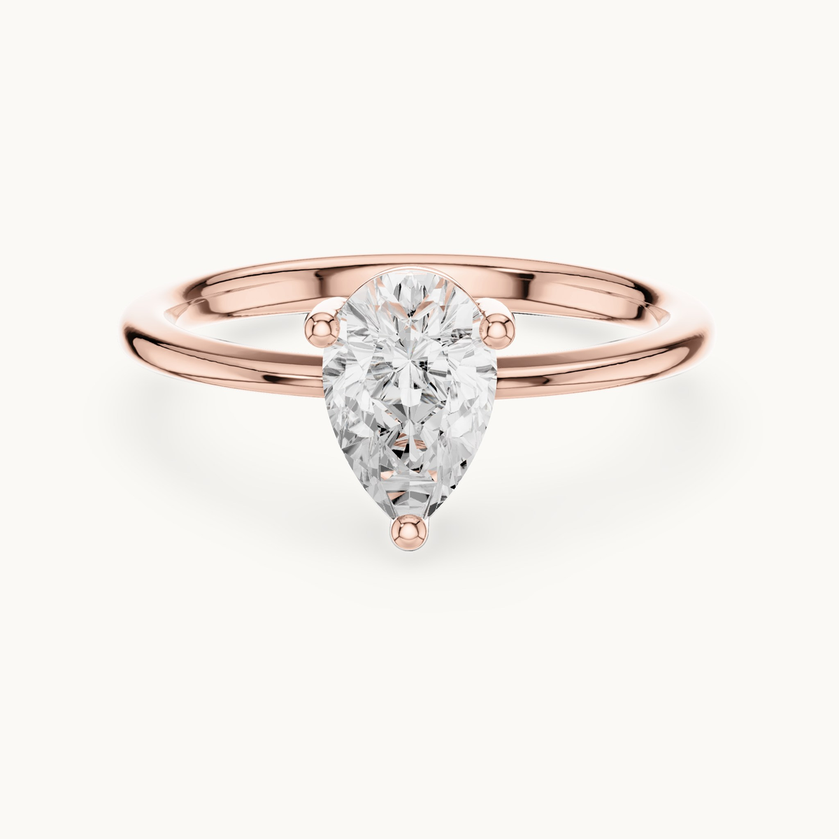 Pear lab-grown diamond solitaire engagement ring in 14K rose gold, 0.90 CT TW, view 4