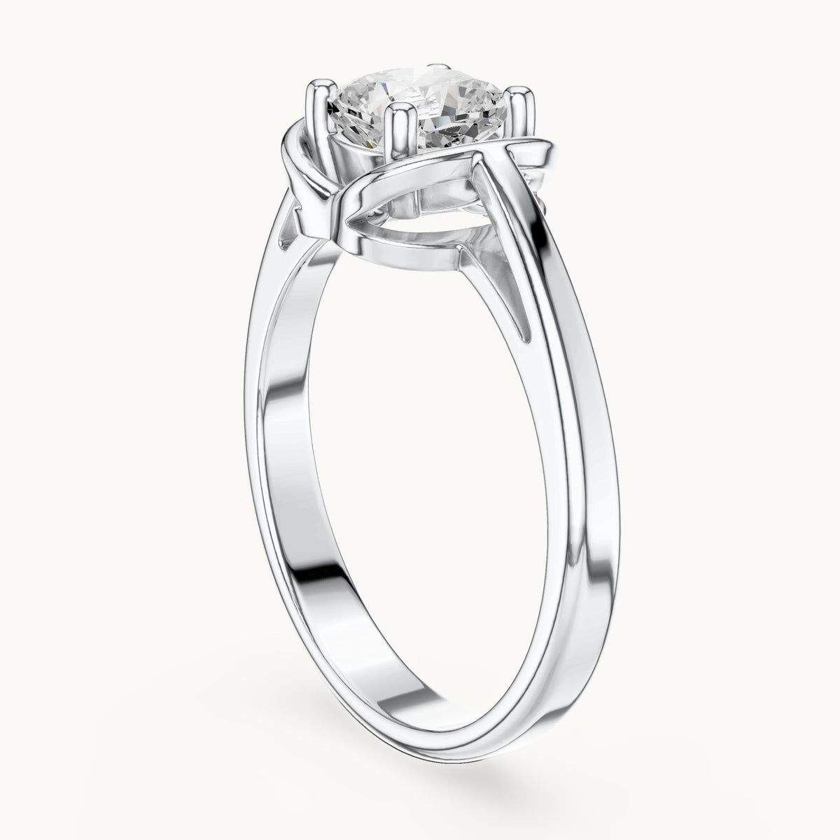 Cushion-cut lab-grown diamond solitaire engagement ring in white gold, 0.77 CT TW, view 1