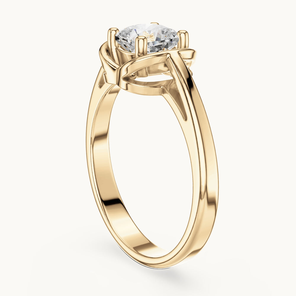 Cushion-cut lab-grown diamond solitaire engagement ring in yellow gold, 0.77 CT TW, view 1