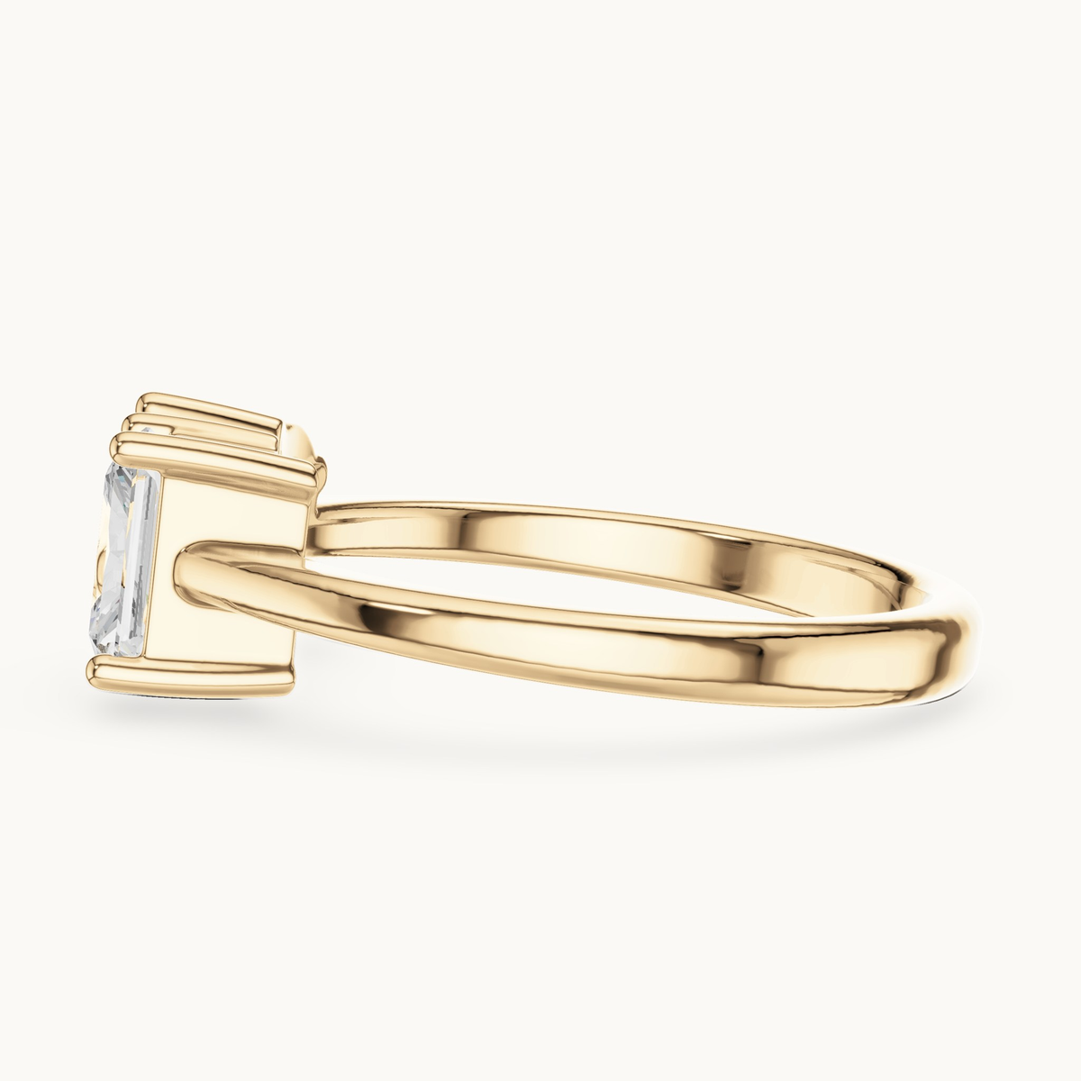 Radiant-cut and pear lab-grown diamond toi et moi ring in 14K yellow gold, 1.14 CT TW, view 3