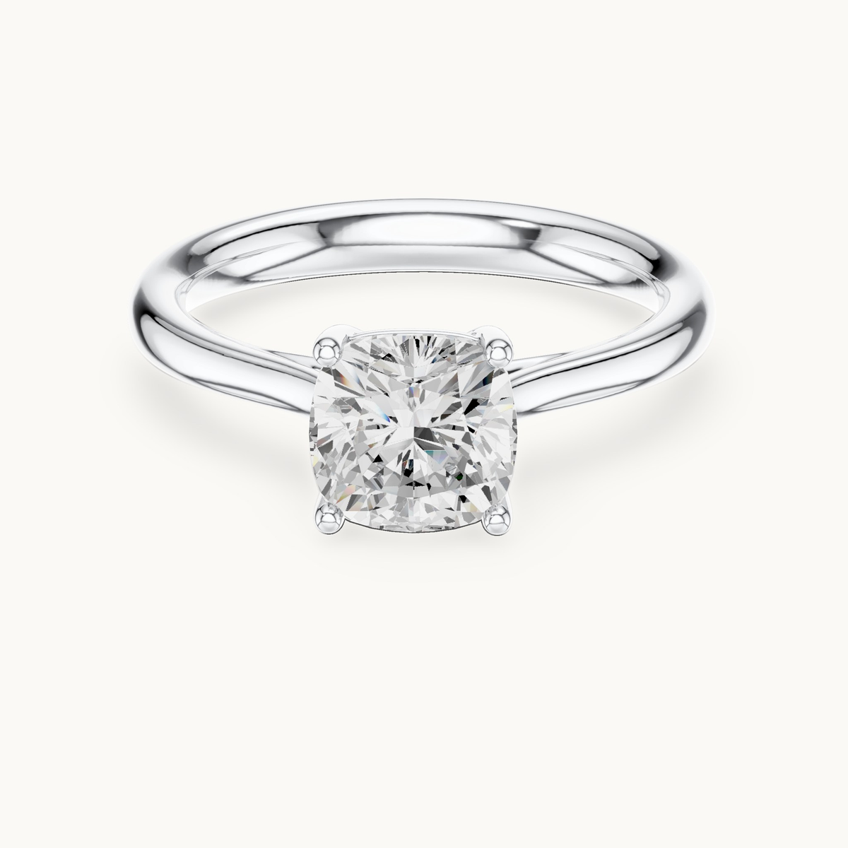 Cushion-cut lab-grown diamond solitaire engagement ring in 14K white gold, 1.12 CT TW, view 4