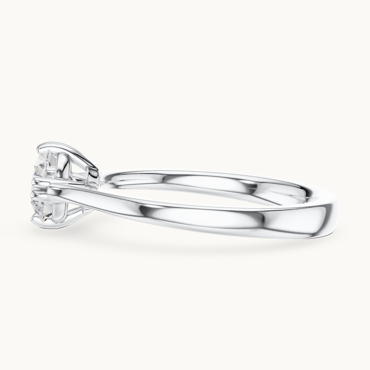 Round lab-grown diamond solitaire engagement ring in 14K white gold, 0.85 CT TW, view 3