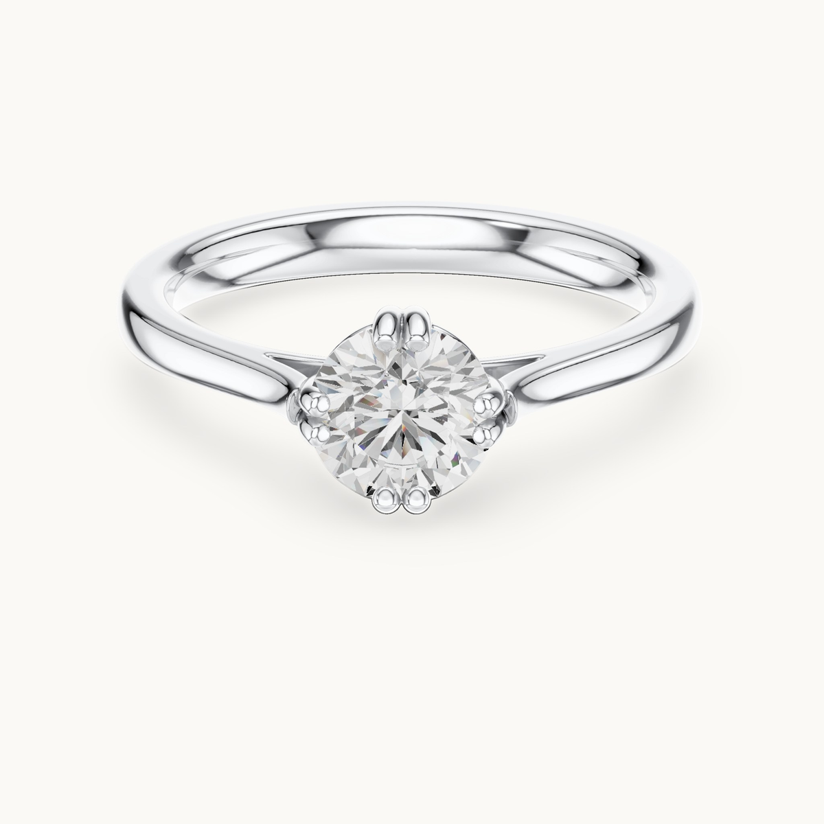 Round lab-grown diamond solitaire engagement ring in 14K white gold, 0.85 CT TW, view 4