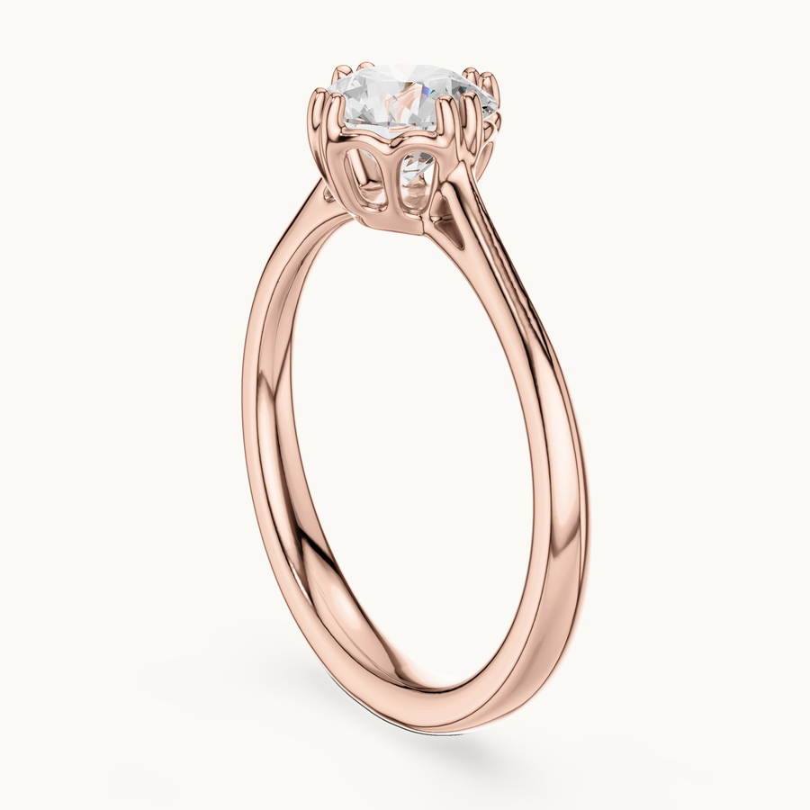 Lab-grown diamond solitaire ring in rose gold