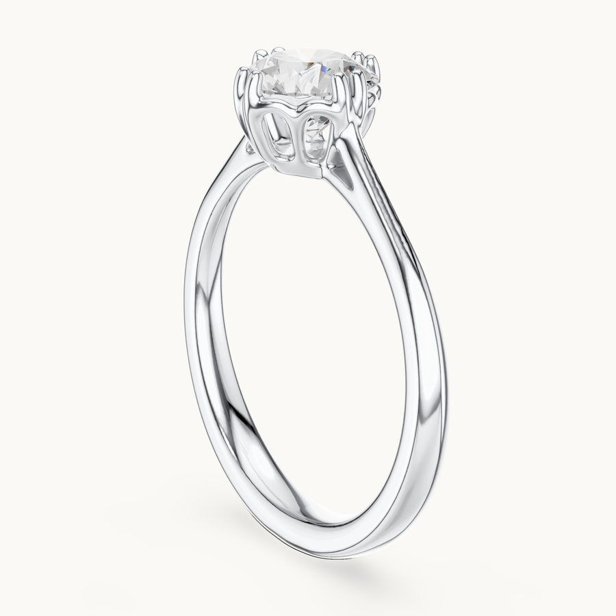 Lab-grown diamond solitaire ring in white gold