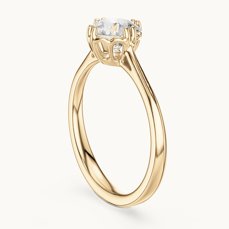 Lab-grown diamond solitaire ring in yellow gold