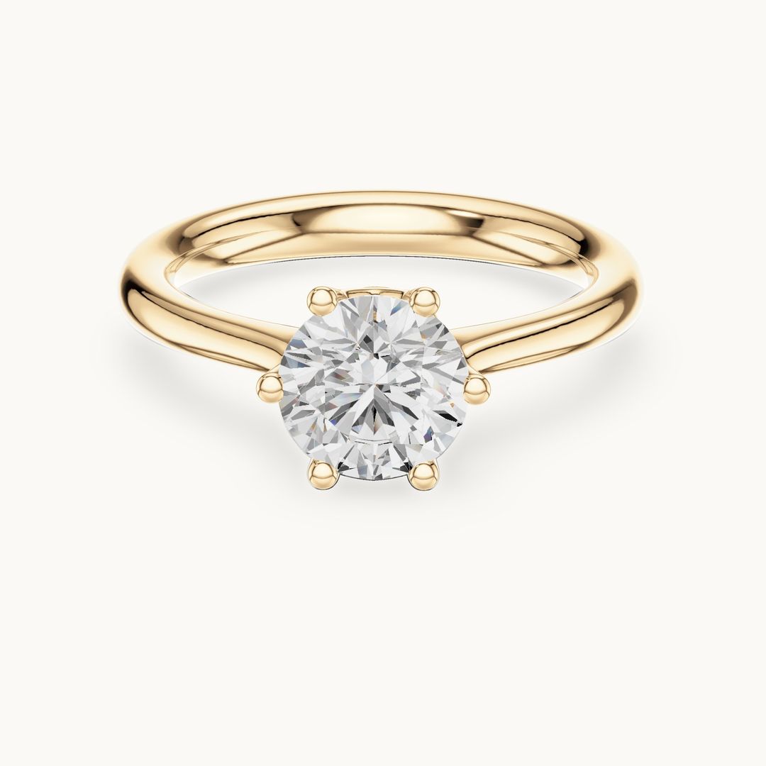 Round lab-grown diamond solitaire engagement ring in 14K yellow gold, 1.17 CT TW, view 4