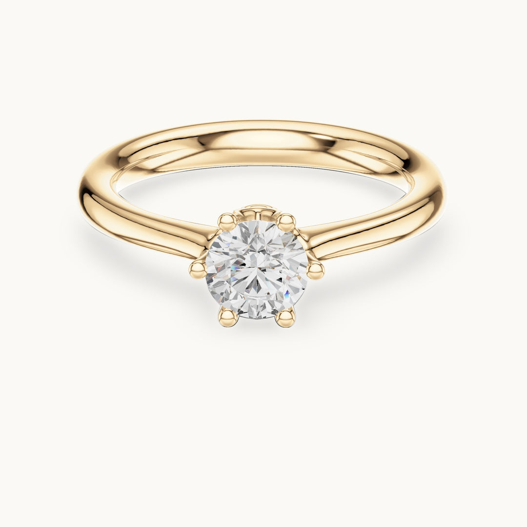 Round lab-grown diamond solitaire engagement ring in yellow gold, 0.63 CT TW, view 4