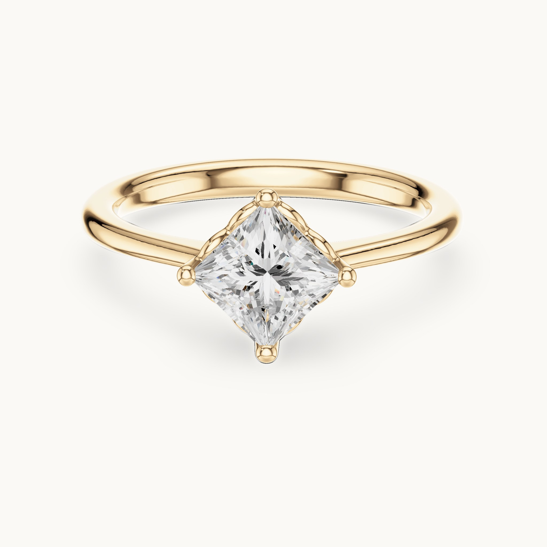 Princess-cut lab-grown diamond solitaire engagement ring in 14K yellow gold, 0.78 CT TW, view 4