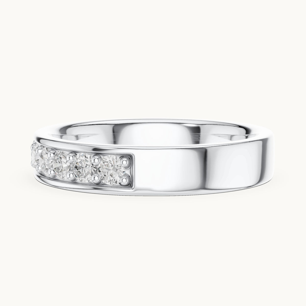Round lab-grown diamond channel-set band in white gold, 0.49 CT TW, view 3