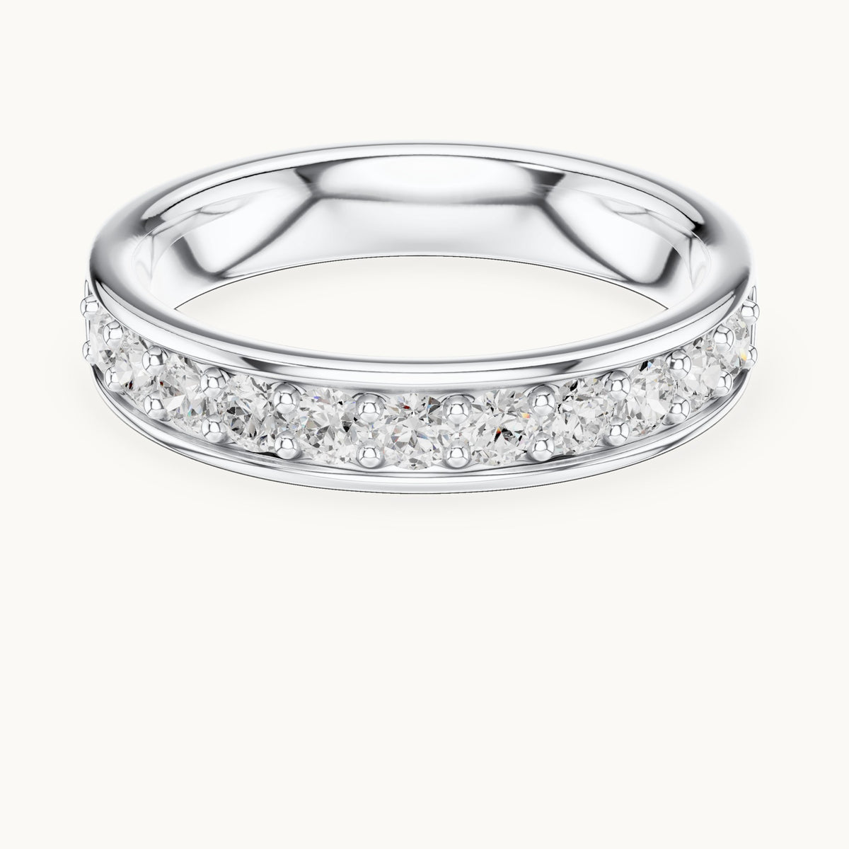 Round lab-grown diamond channel-set band in white gold, 0.49 CT TW, view 4