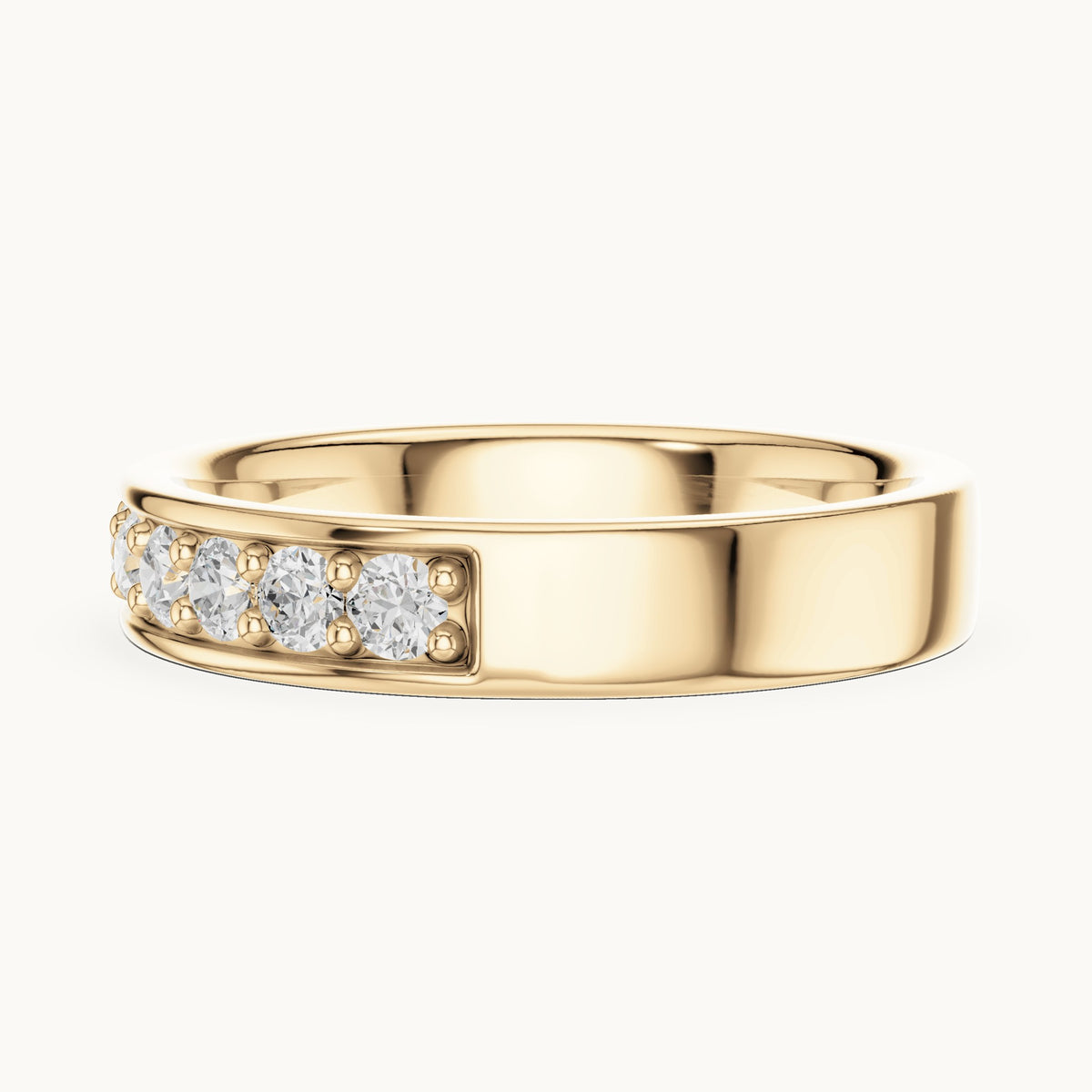 Round lab-grown diamond channel-set band in yellow gold, 0.49 CT TW, view 3