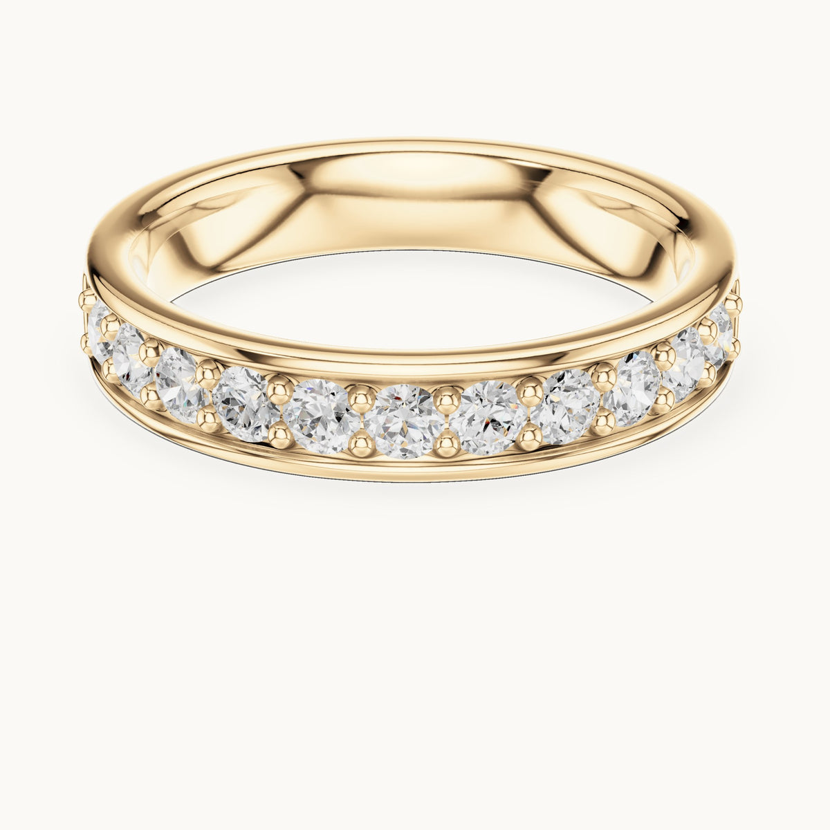 Round lab-grown diamond channel-set band in yellow gold, 0.49 CT TW, view 4